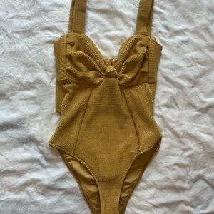 Montce Yellow Gold Hayden Textured One Piece Swimsuit